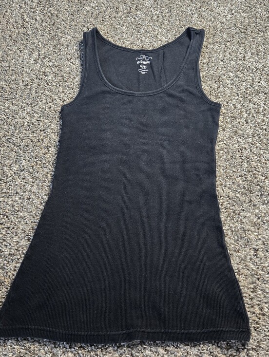 Old Navy Tops - Y2K Vintage Classic Old Navy 100% Cotton Black Ribbed Tank Top Medium